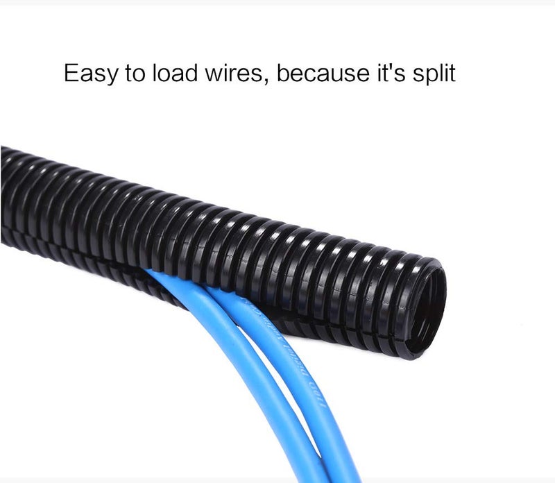 Alex Tech 100ft - 1/4 inch Split Wire Loom Tubing - Black - Image 5